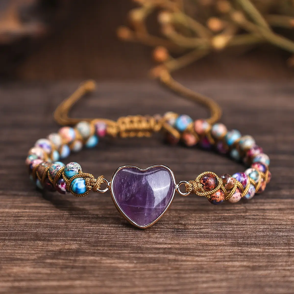 Natural Stone Bracelet Lapis Lazuli Pattern Double-row Braided Bracelet