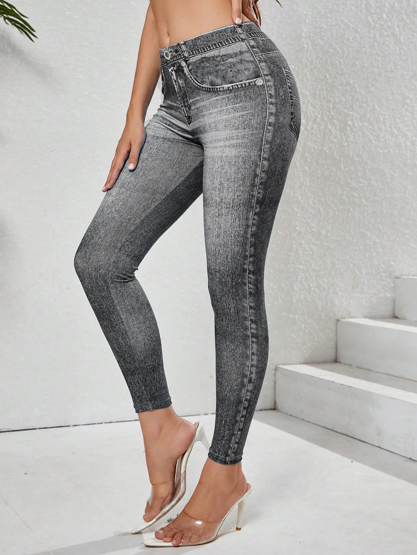 Retro High Elastic Tights Hip Lifting Yoga Trousers