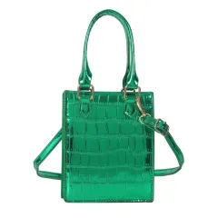 Women's Simple Casual Crossbody Small Square Bag - Green - View 1