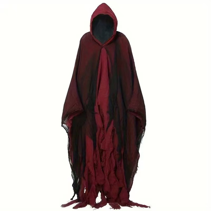 Halloween Witch Cloak Skull-patterned Clothes Death Costume Props