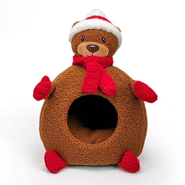 Cat Nest Winter Warm Three dimensional Cartoon Closed Brown Bear - Shop at LoveMi