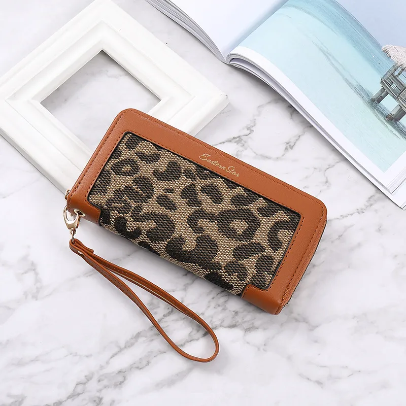 European And American Wallet Female Long Leopard Print Fashion Classic Large Capacity Zipper Multi-functional Multi-card-slot Clutch Female - Leopard