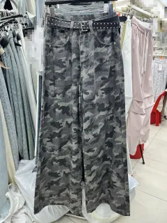 Design Sense Camouflage Cargo Pants High Waist Loose And Slimming Drape Sense - Camouflage No Belt-L - View 1