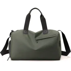 Outdoor Large Capacity Waterproof Shoulder Bag Business Trip Commuter Luggage Bag - Green - View 1