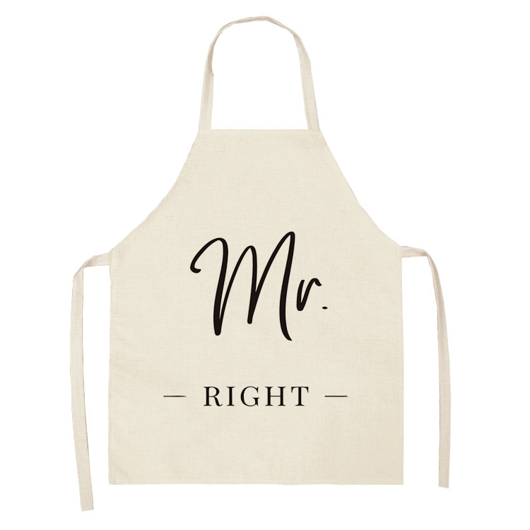 Title 4, Letter Linen Apron Kitchen Stain-resistant Slee...