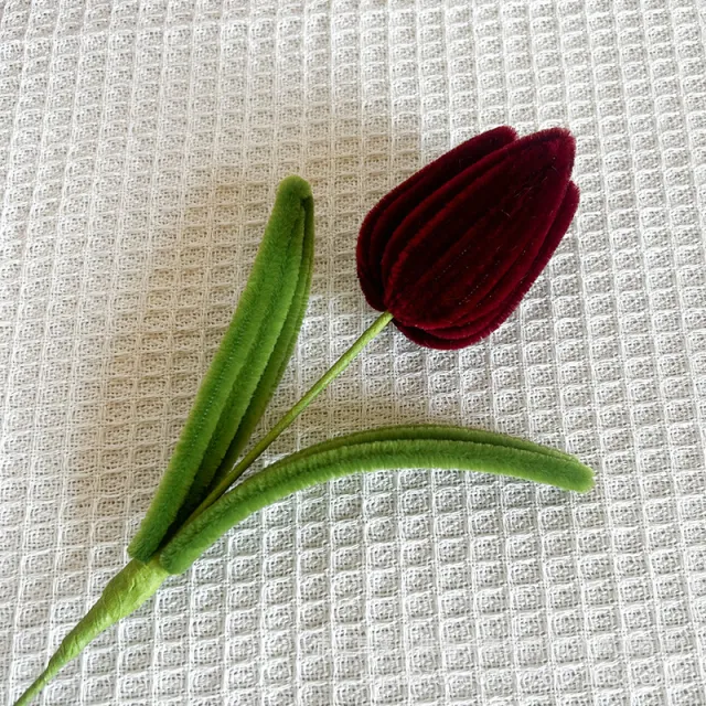 Twisted Stick Bouquet Tulip Sunflower Finished Artificial Flower Single Wine Red Tulip Single - Shop at LoveMi