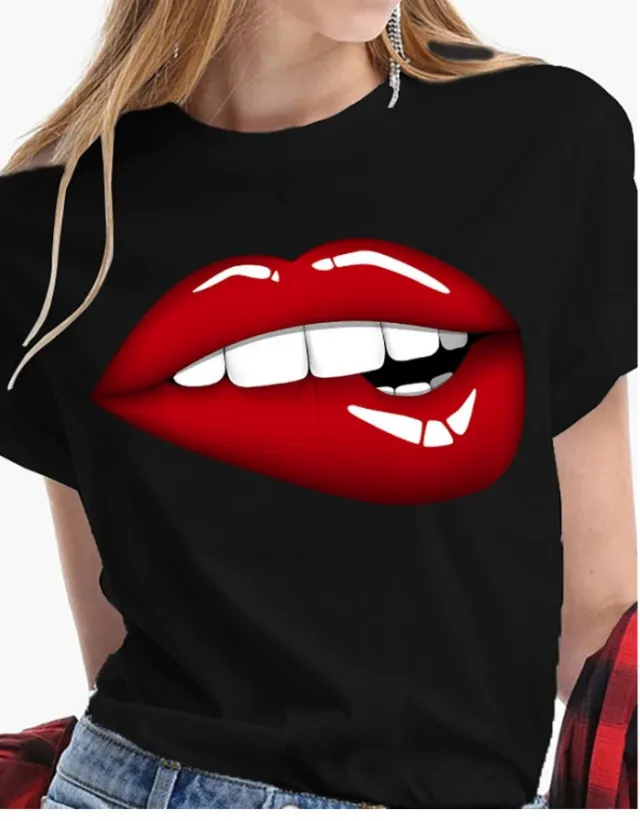 Women's Eyelash Makeup Short Short Sleeve T shirt Cg13 - Shop at LoveMi
