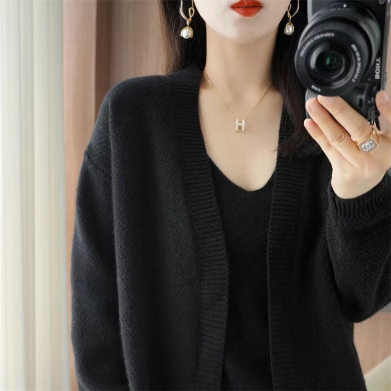 Title 1, Knitted Cardigan Two-piece Sling Temperament V-...