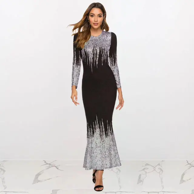 Autumn And Winter Fishtail Dress For Women Silver - Shop at LoveMi