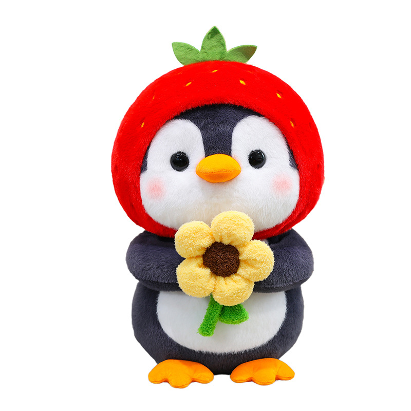 Stuffed Penguin Toy With A Hat For Realistic Play