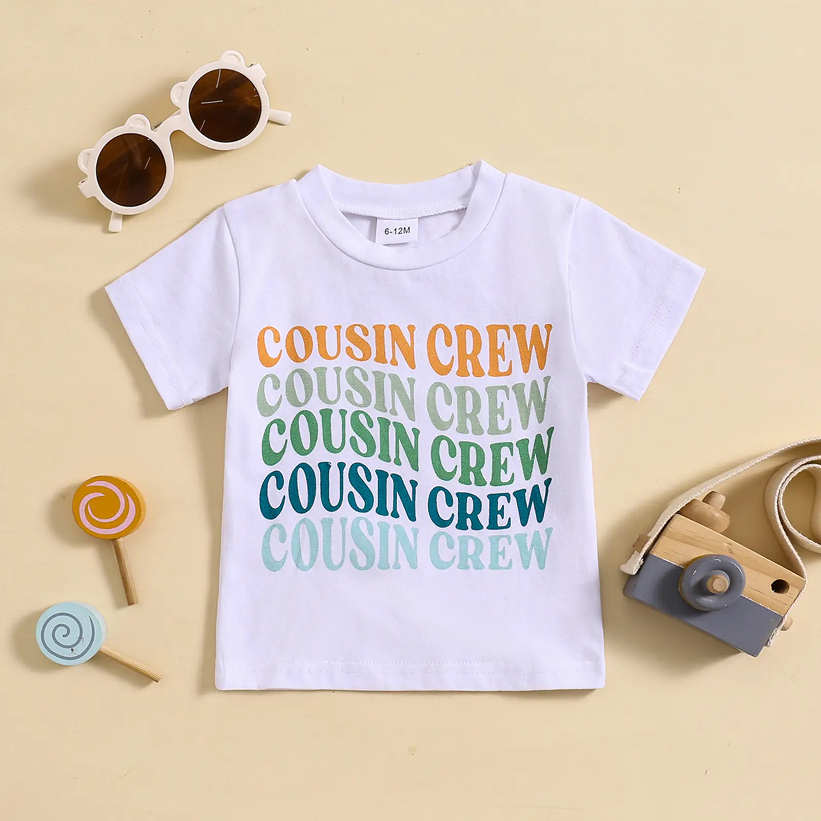 Summer New Children Round Neck Letter Color Cartoon Printed Short Sleeve