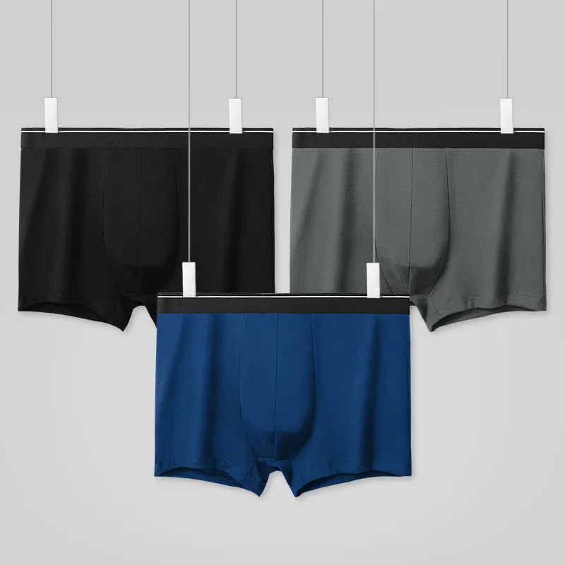 Men's Solid Color Underwear Men's Cotton Breathable Boxers