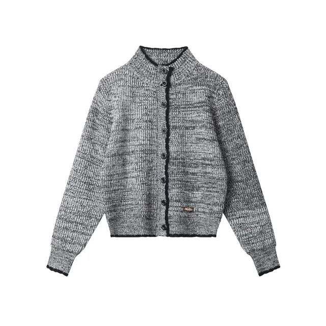 European And American Autumn Retro Short Sweater Cardigan Single breasted Black - Shop at LoveMi