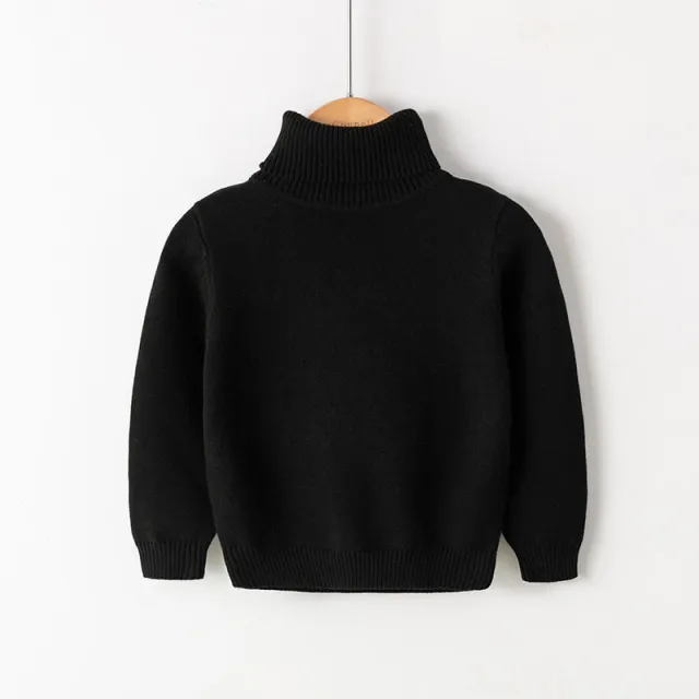 New Women's Pure Cotton Thread Pullover Turtleneck Knit Sweater Black - Shop at LoveMi