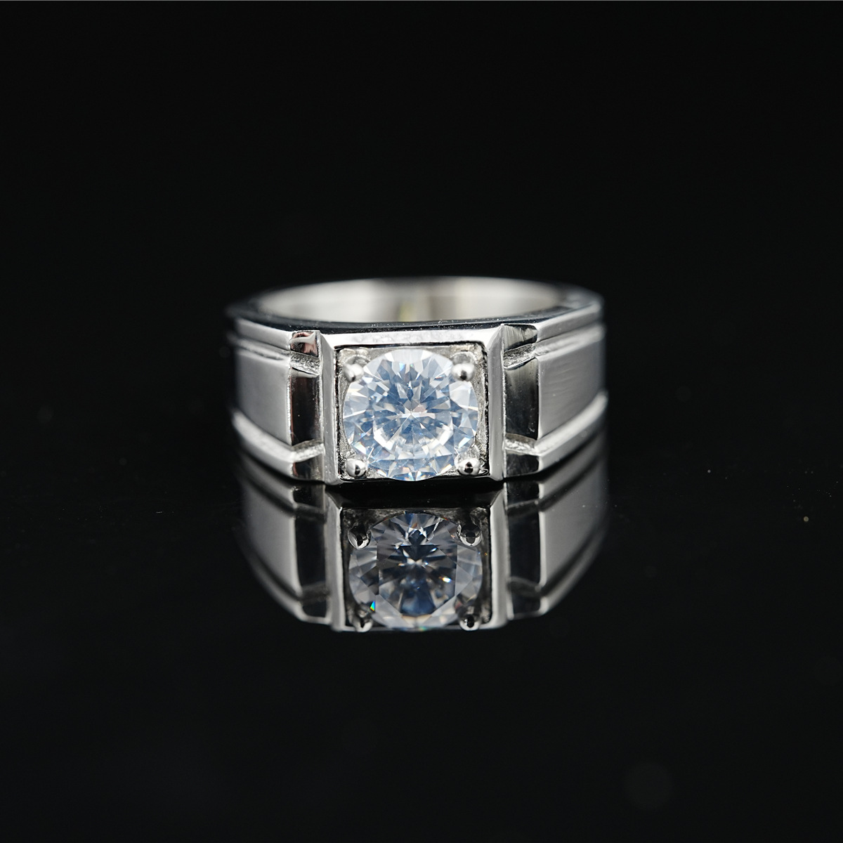 Moissanite Gemstone Ring Korean Fashion