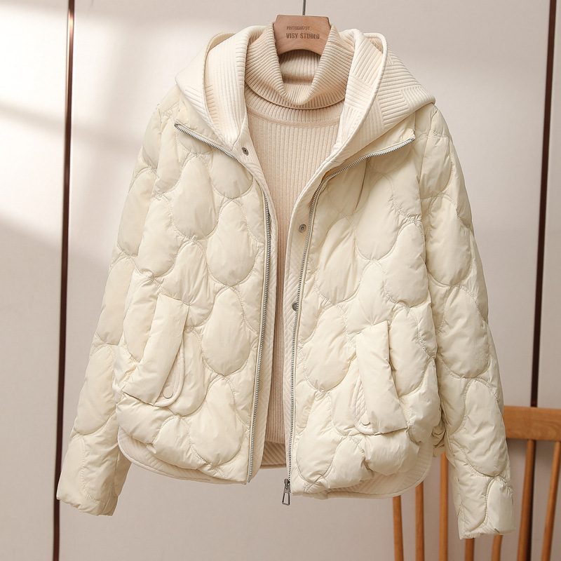 New White Duck Down Fake Two Pieces Down Jacket Women