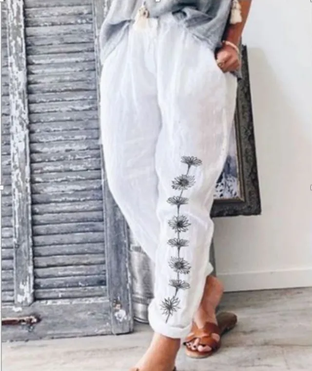 Elegant Cotton And Linen Floral Print Casual Jumpsuit Style13 - Shop at LoveMi