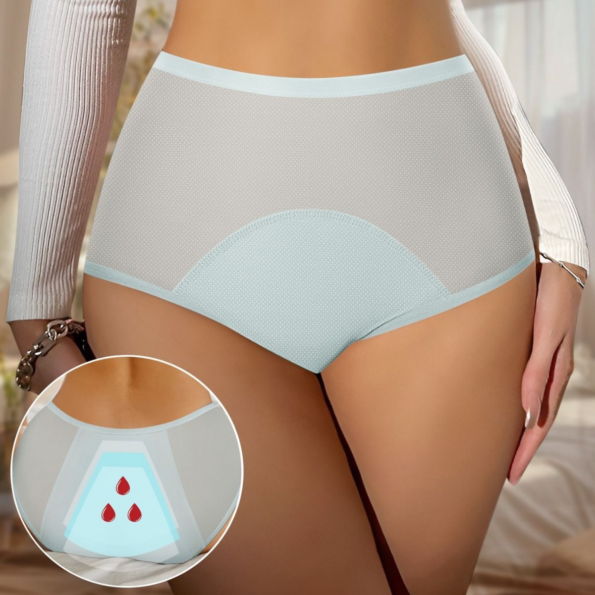 High-waisted Period Panties For Menstrual Protectionleak-proof Period Underwear