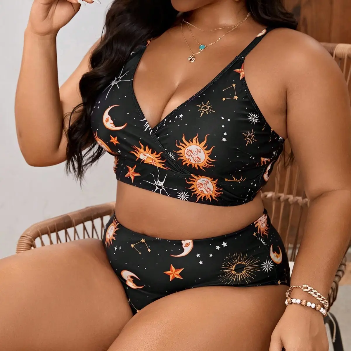 Swimsuit Women's Split Printed Large Size