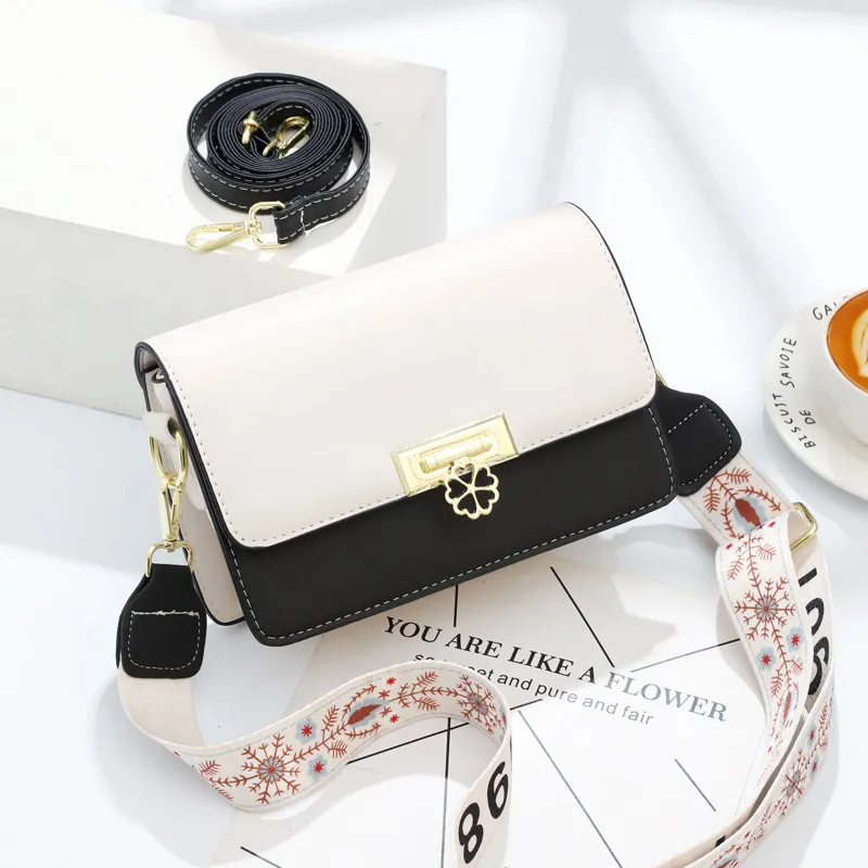 Ins Style Crossbody Square Shoulder Bag - Black