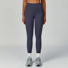 Eco-friendly Recycled High Waist Tights Outdoor Running Yoga Pants - Blue Gray - View 1