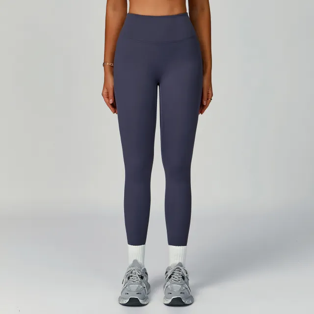 Eco friendly Recycled High Waist Tights Outdoor Running Yoga Pants Blue Gray - Shop at LoveMi