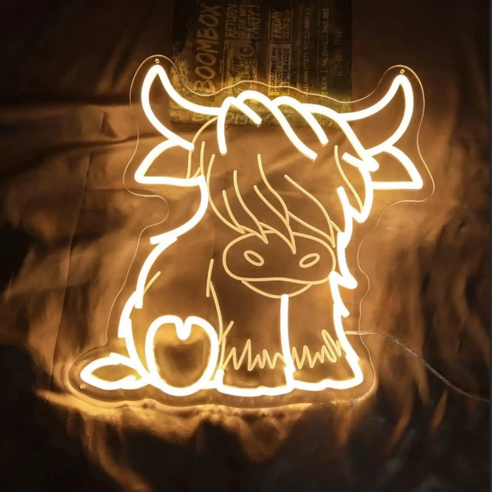 Creative Home LED Highland Cow Luminous Modeling