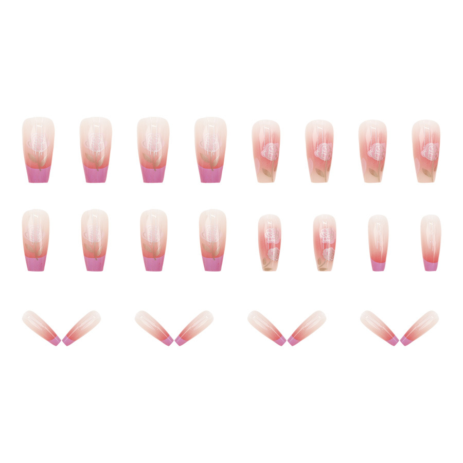 High-grade Nude Pure Desire Girl Heart Violet Red Wear Nail 24 Pieces 4