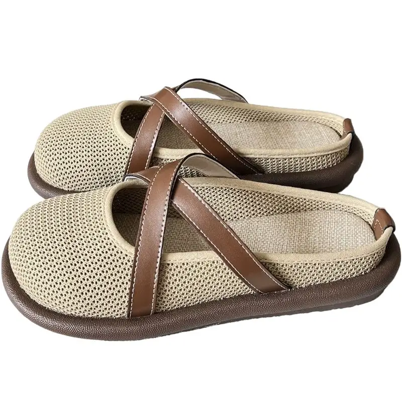 Womens Summer Open-toe Sandals With Crisscross Straps
