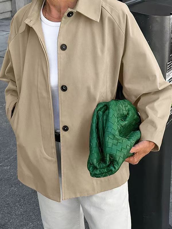 Women's loose mid-length coat – back view and silhouette detail