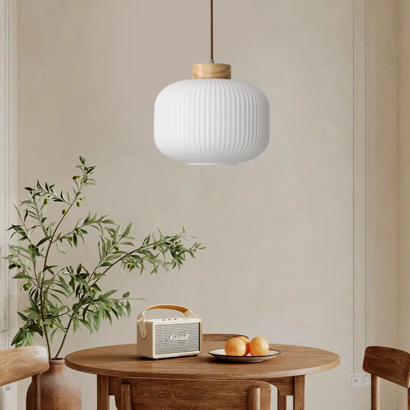 Retro Bedroom Light Chinese Wooden Pendant