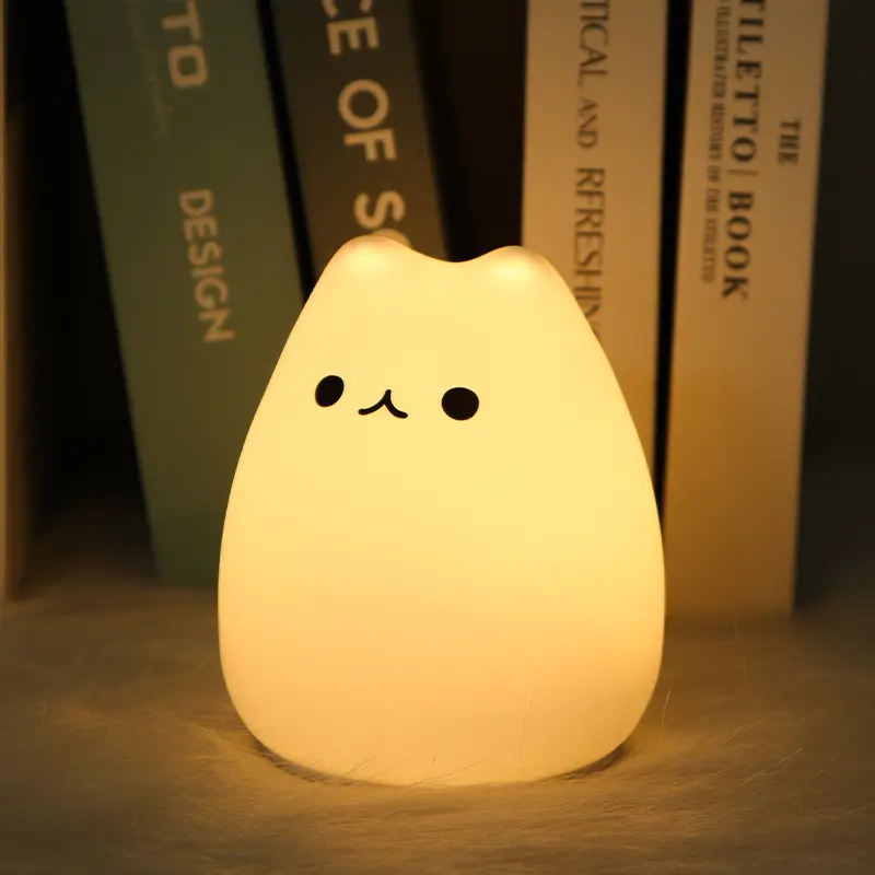 Cute Big-Headed Cat Creative Healing Silicone Charging