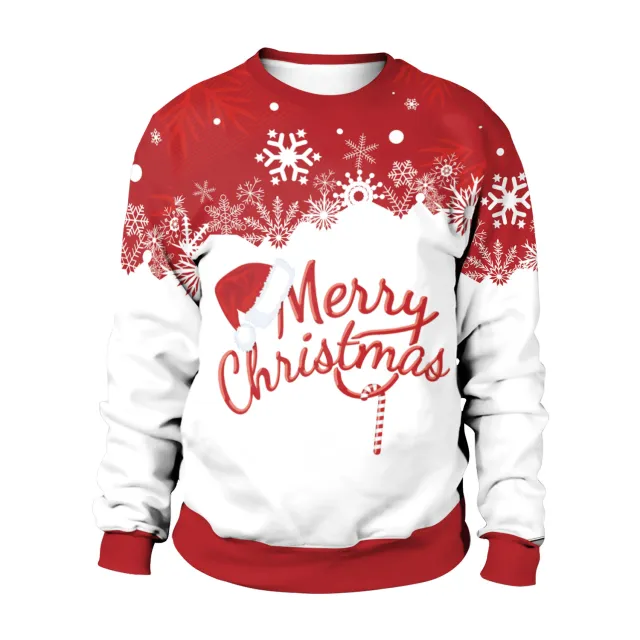 Digital Printed Round Neck Sweater 2Style - Shop at LoveMi