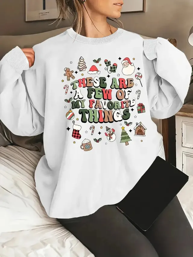 Christmas Series Round Neck Sweater For Women Yl9 Xxl - Shop at LoveMi