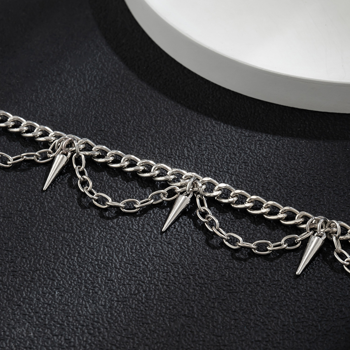 Hip Hop Tassel Rivets Necklace Men's Clavicle Chain Men's Ornament