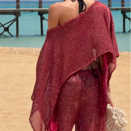 Off-the-shoulder Dress With A Wrap-style Bodice And Large Ruffled Hem