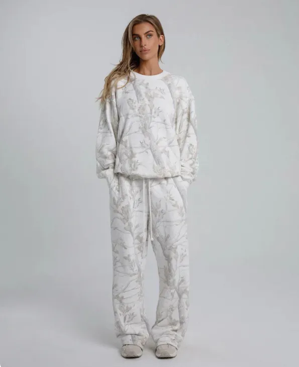 Autumn Winter Two Piece Sets Women Camouflage Hoodie Maple Leaf Print Sweatshirt Suit Sports Hoodie Sportswear Style1 - Shop at LoveMi