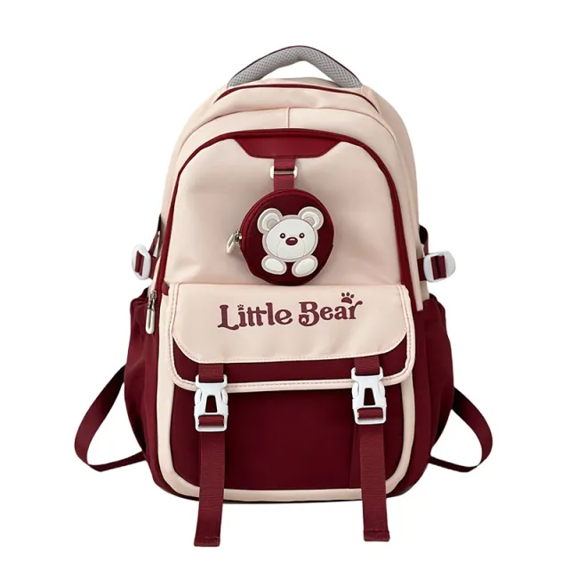 Preppy Style Korean Style Retro Large Capacity Travel Backpack Red - Shop at LoveMi