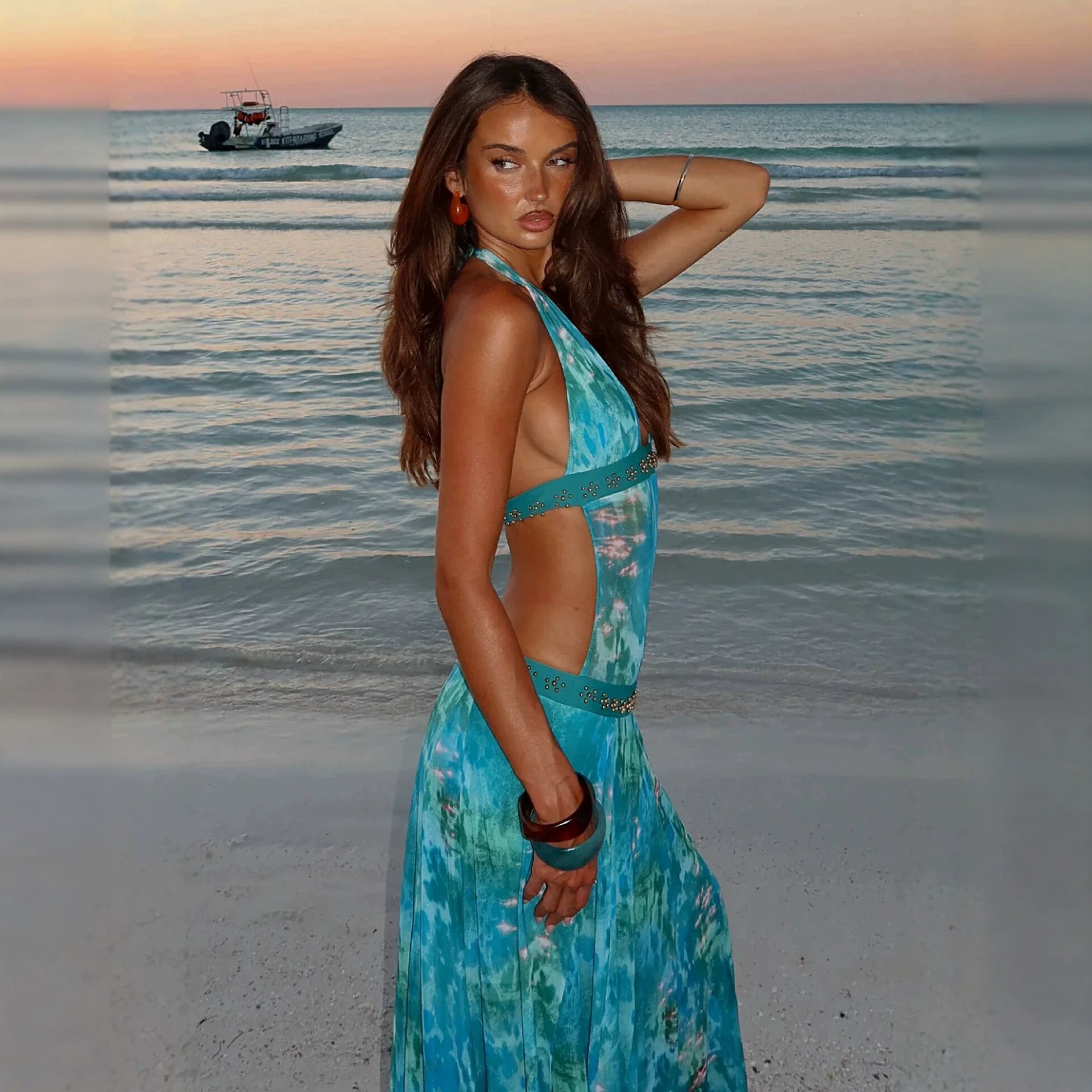 Beaded Backless Bodycon Dress, picture 6 of 8