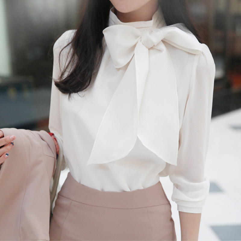 Loose All-match Bow Bottoming Shirt For Women