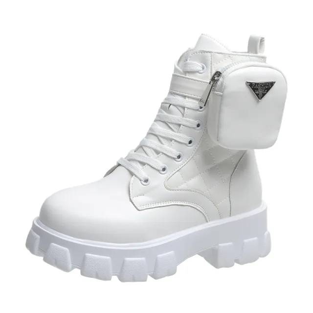 Female British Style Fashion Martin Boots White - Shop at LoveMi