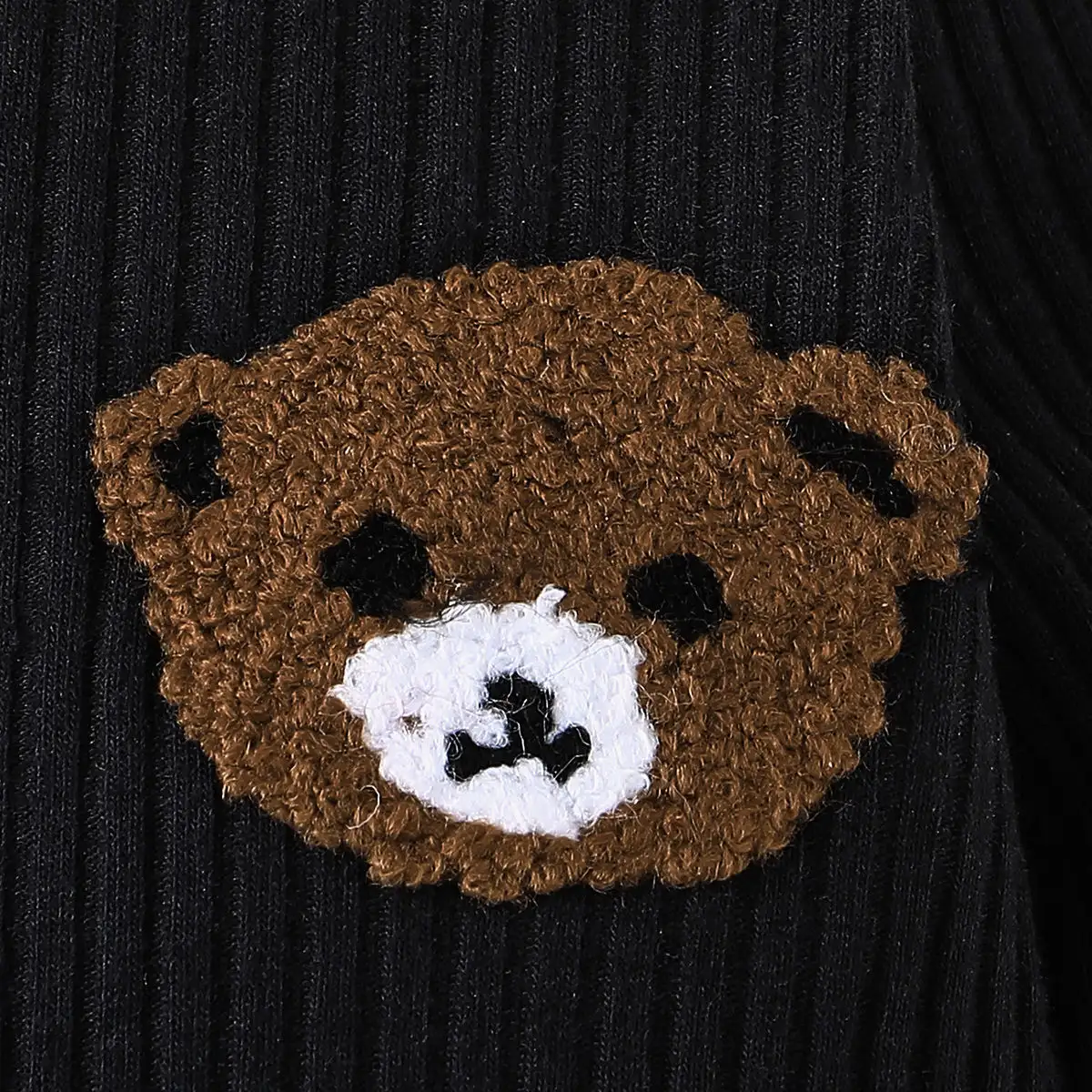 Baby Round Neck Long Sleeve Bear Printed One-piece Romper