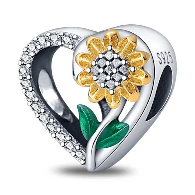 Panjia Style 925 Sterling Silver Beads Pendant Pyc089 Chrysanthemum - Shop at LoveMi