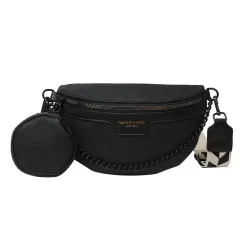 Women's Simple Chest Bag Temperament Chain Comfort And Casual Crossbody - Black - View 1