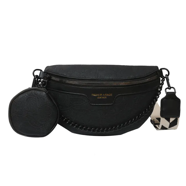 Women's Simple Chest Bag Temperament Chain Comfort And Casual Crossbody Black - Shop at LoveMi