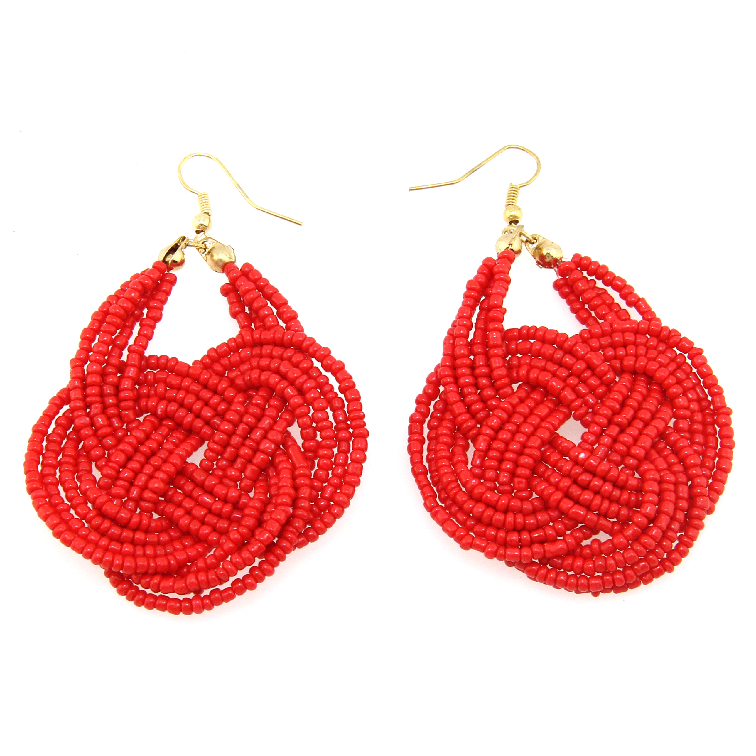 Bohemian Style Handmade Bead Bow Temperament Multi-layer Earrings