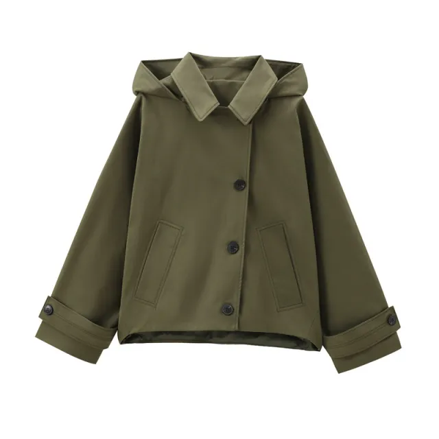 Women's Loose Hooded Short Trench Coat - Shop at LoveMi