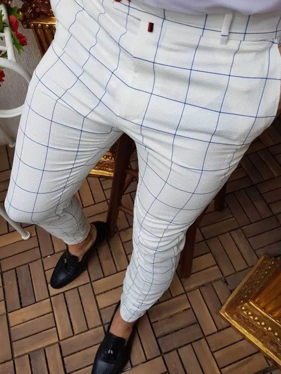 Title 3, European And American Mens Casual Trousers Pla...