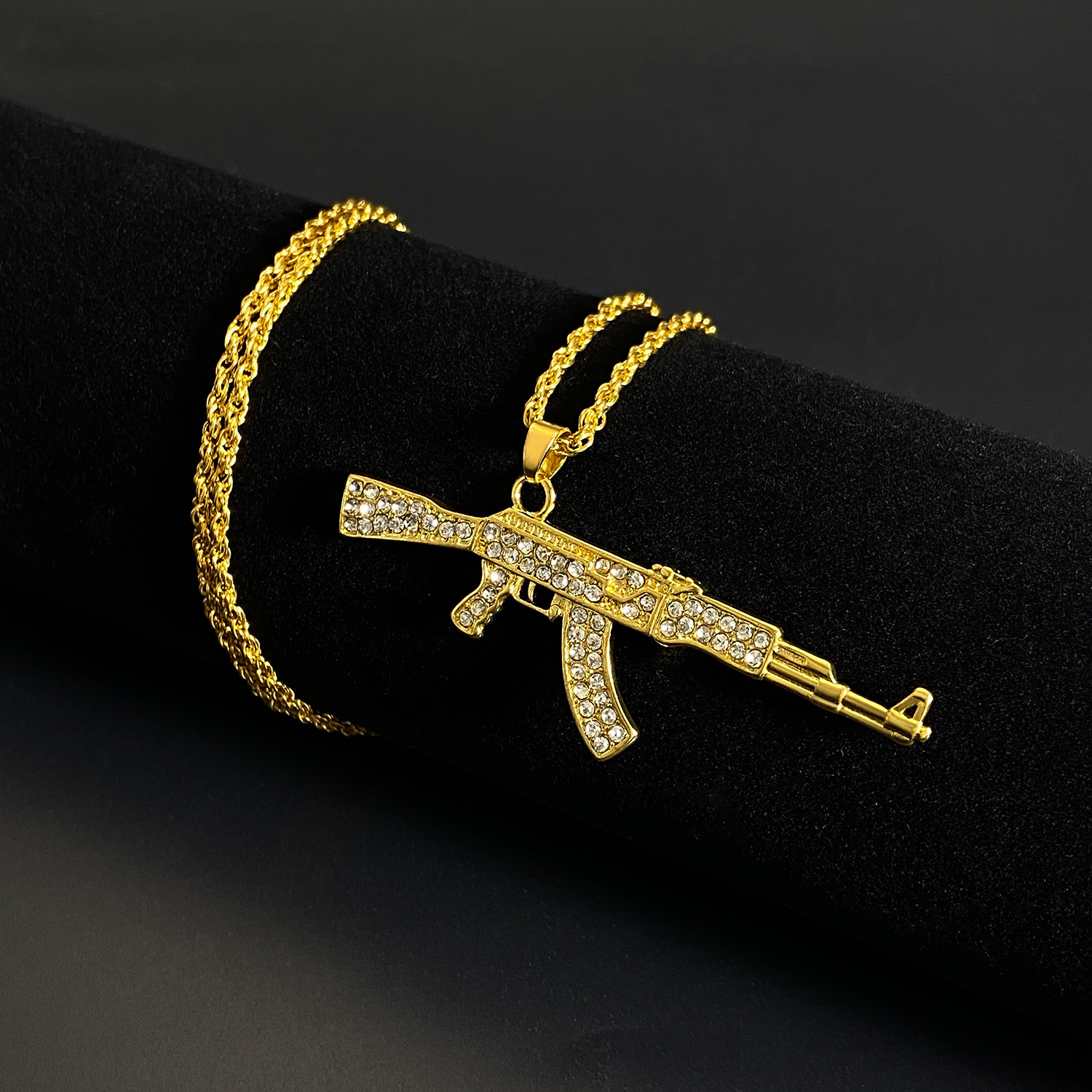 Punk Hip Hop Submachine Gun Necklace