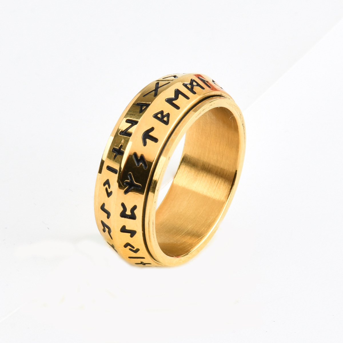 Retro Nordic Viking Luen Rune Titanium Steel Ring